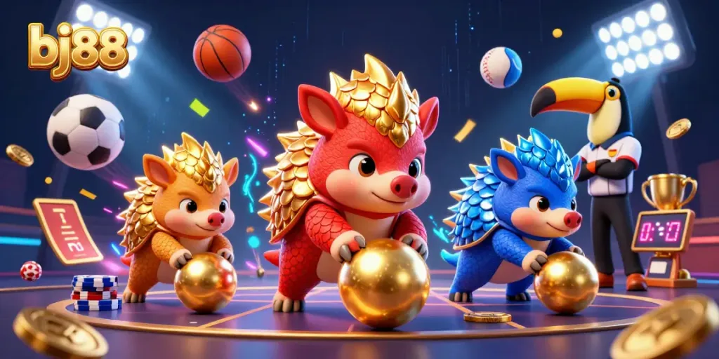 Challenge the odds at bj88 with dynamic pangolin rivals in a vibrant casino scene.