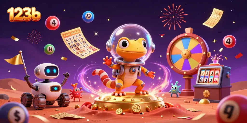 Experience exciting wins with 123b in this vibrant, dynamic casino illustration scene.