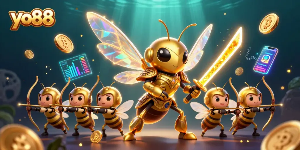 Experience thrilling gameplay with yo88's vibrant casino adventure, featuring unique characters and crypto elements.