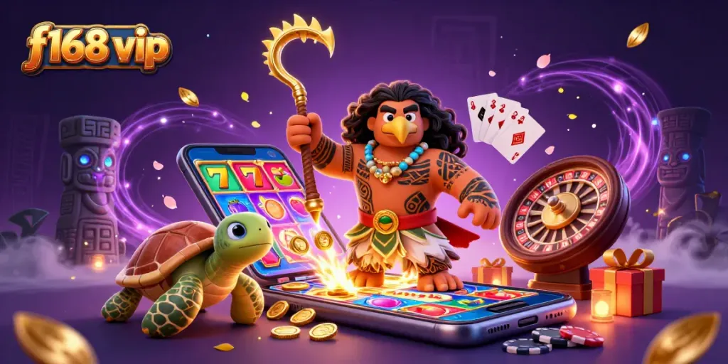 Experience the thrill of f168 vip with vibrant slots, golden coins, and a demigod hero!