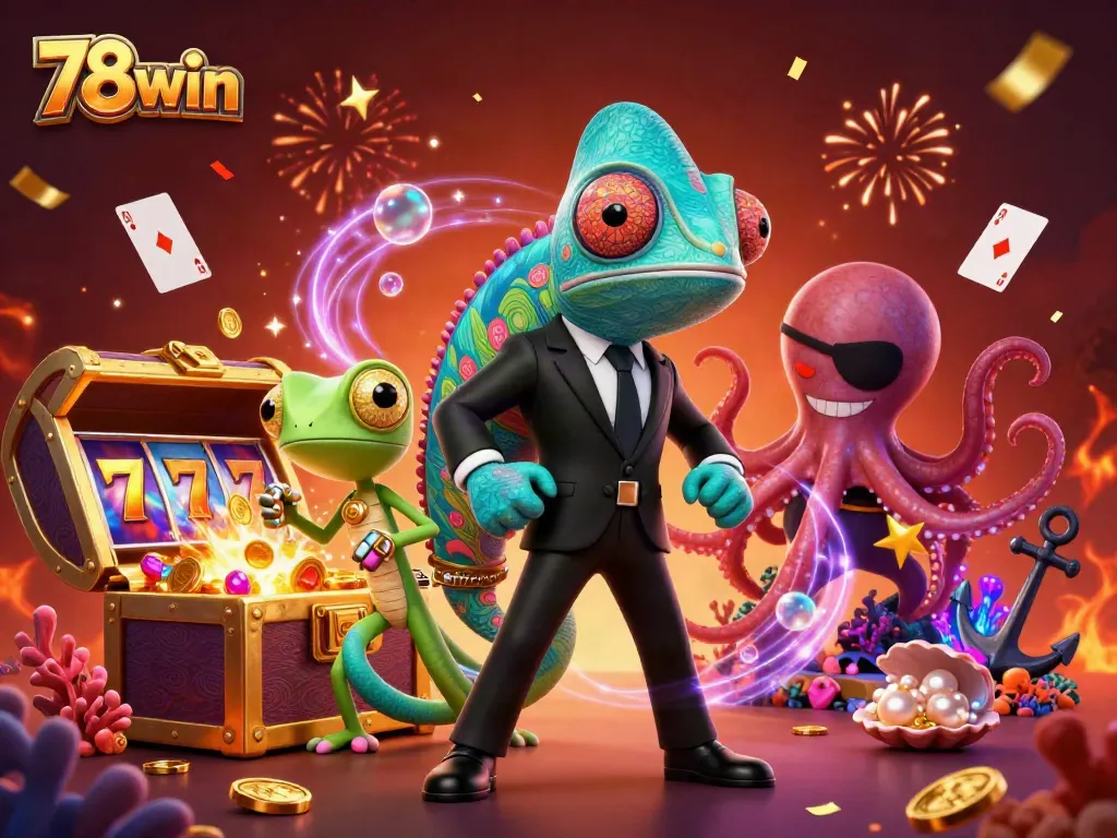 Experience thrilling gameplay in this vibrant 78win casino scene with dynamic characters and rich details.