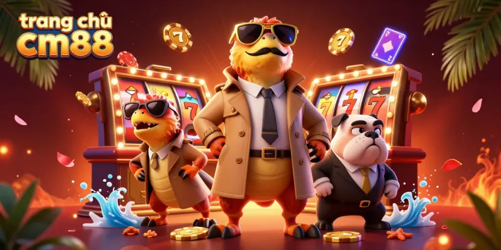 Experience excitement at trang chủ cm88 with a vibrant raptor scene in a casino atmosphere.