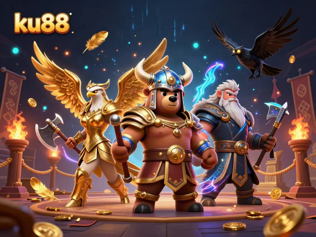 Engage with ku88's exhilarating gaming experience featuring compelling 3D characters and dynamic casino elements.
