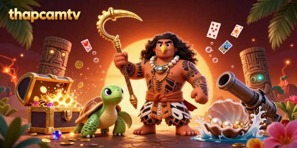 Experience thrilling gameplay with thapcamtv’s vibrant action scene featuring unique characters amidst an energetic casino setup.