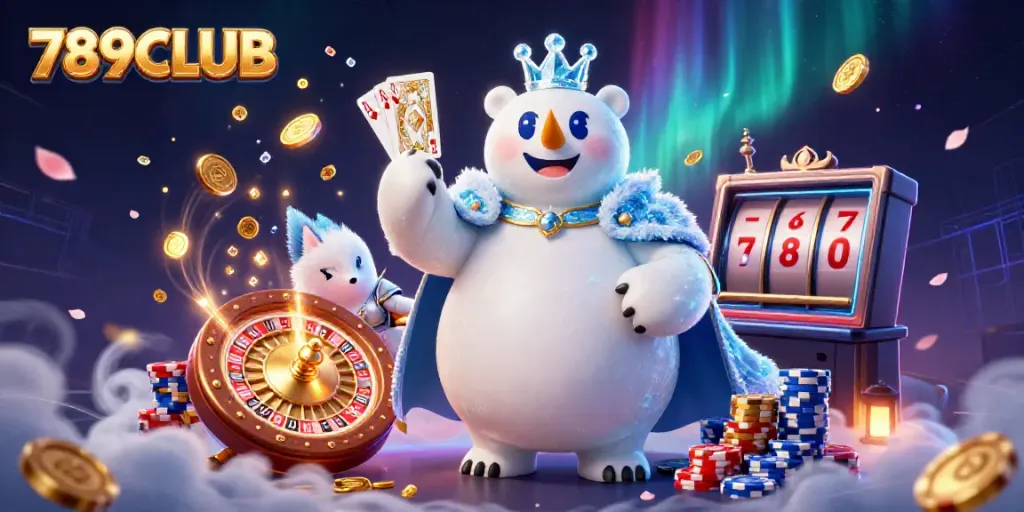 Engage in the gaming action at 789CLUB with captivating characters and casino elements surrounding them.