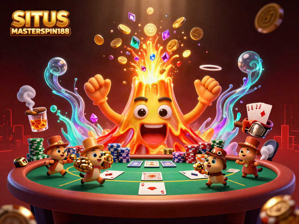 Engage with the vibrant 3D gaming world of SITUS MASTERSPIN188 filled with treasure and poker excitement!