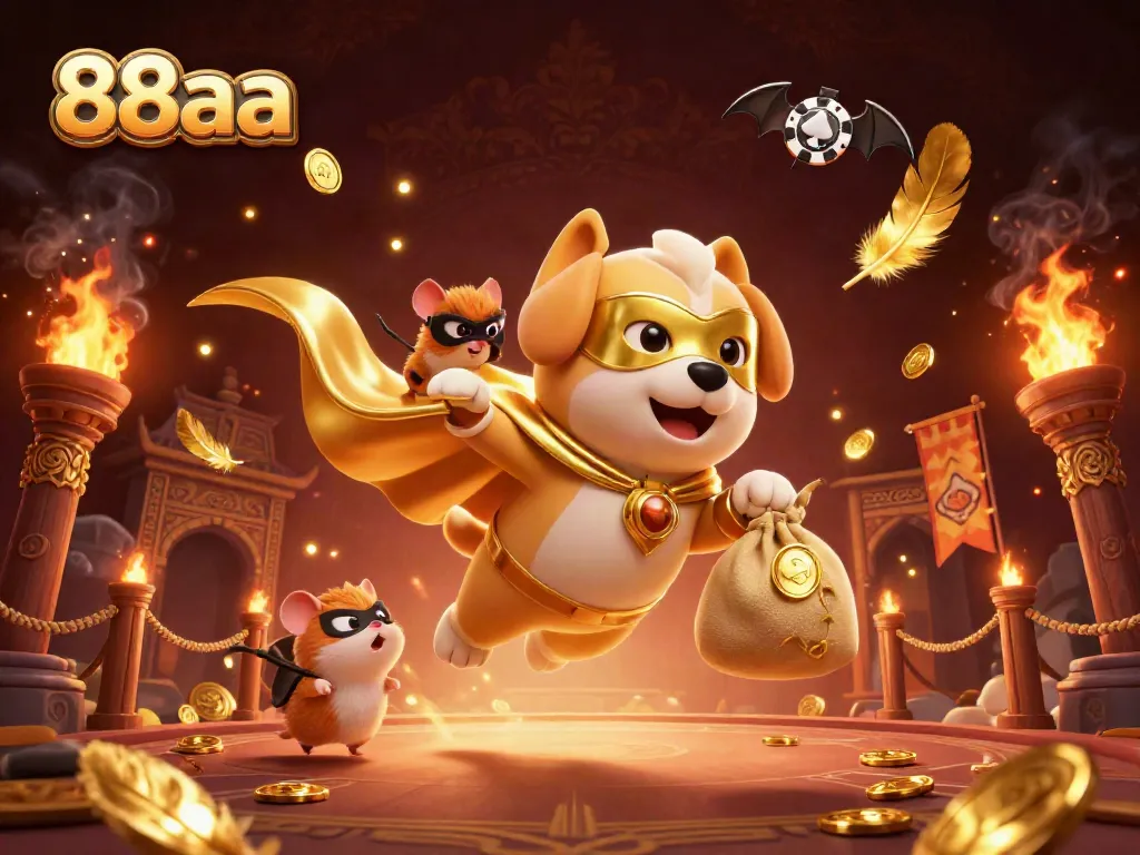 Experience the thrilling adventure with 88aa as the superhero dog and hamster conquer the casino world.