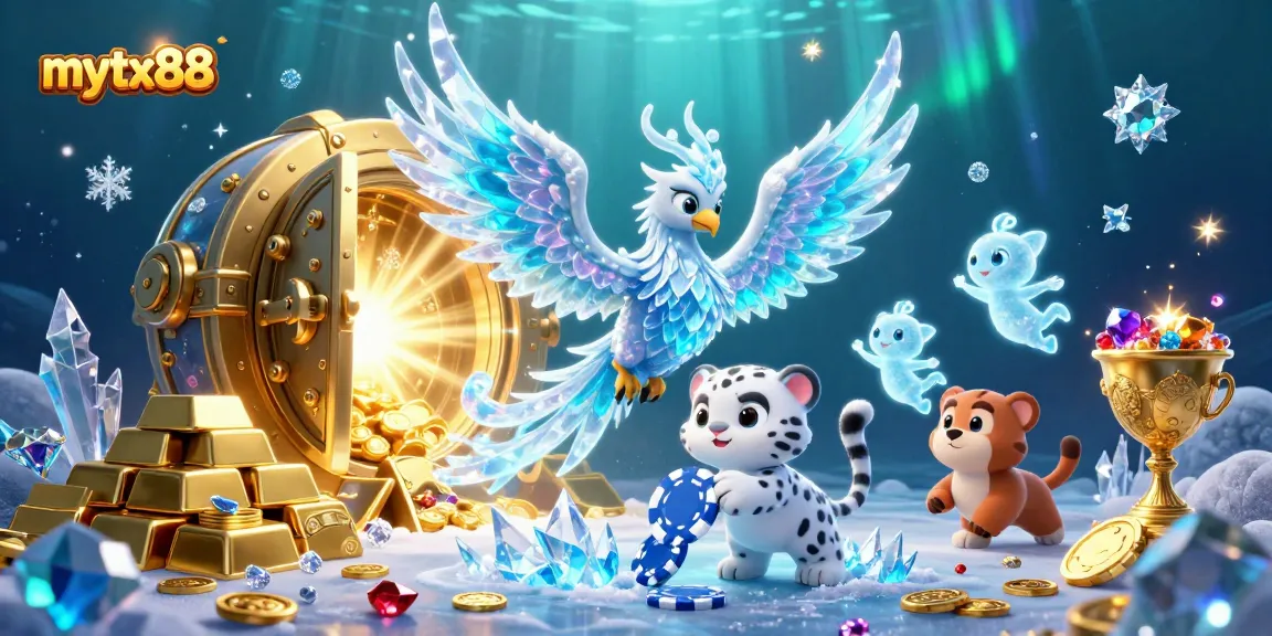 Engage with mytx88's exciting ice-themed casino adventure featuring a phoenix and treasures.