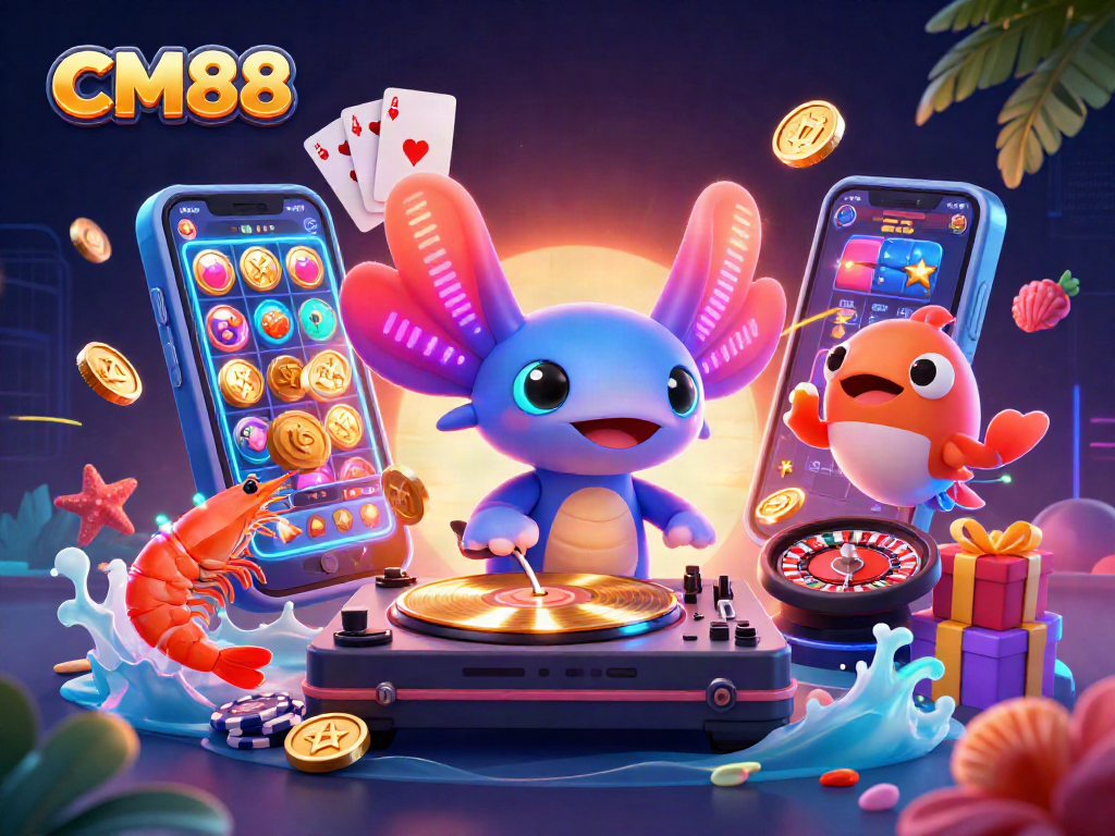Experience CM88's lively casino atmosphere with vibrant characters and dynamic game elements.