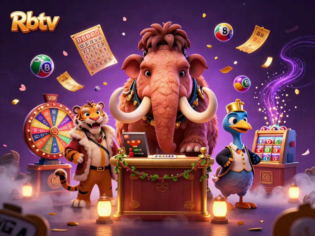 Bermain Rbtv dengan kasino animasi 3D, petugas keamanan mamut, dan tamu VIP harimau berbulu.