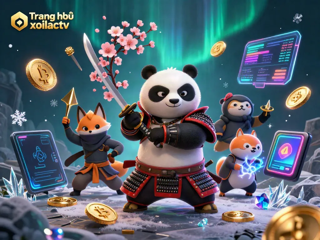 Experience the rich visuals of Trang chủ xoilactv featuring dynamic samurai panda and ninja fox in a high-stakes gambling theme.