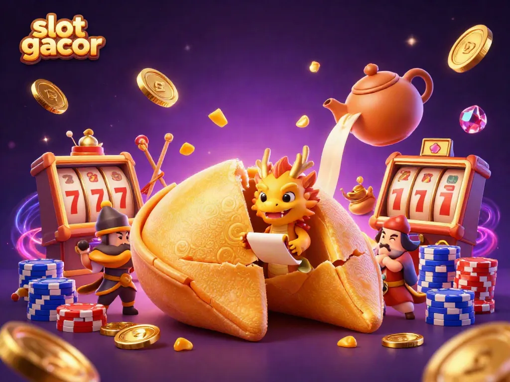 Engage in the excitement of slot gacor with this vivid 3D illustration featuring animated characters and casino elements.