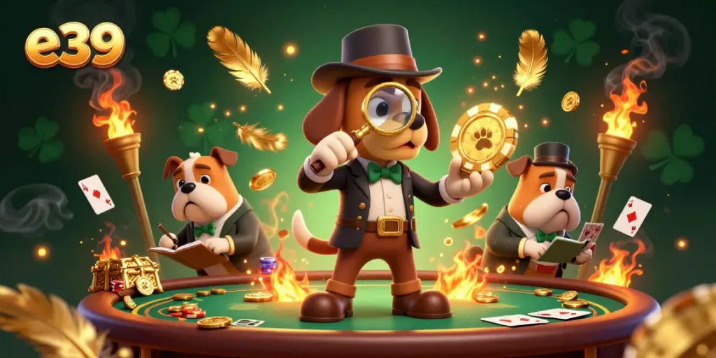 Engage in e39 casino excitement with the detective duo finding golden poker chips.