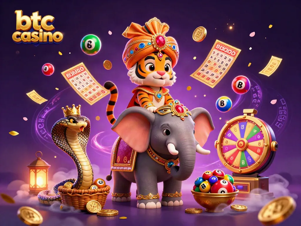 Experience the thrill of btc casino with vibrant games and colorful elements in a captivating 3D scene.