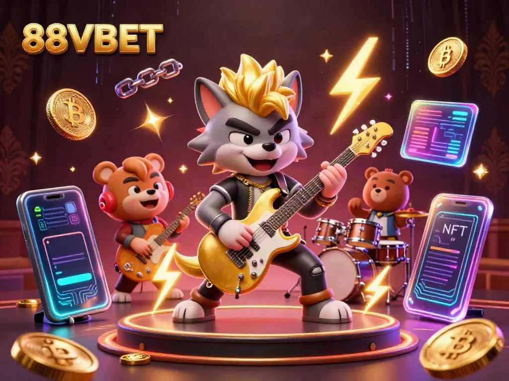 Experience thrilling gameplay at 88VBET with a high-energy casino scene and 3D characters celebrating wins.