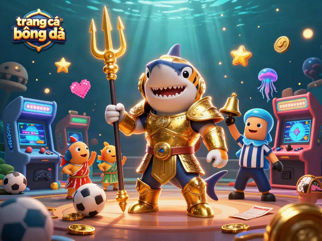 Engage in sports betting with a dynamic scene featuring trang cá cược bóng đá elements, vibrant colors, and energetic characters.