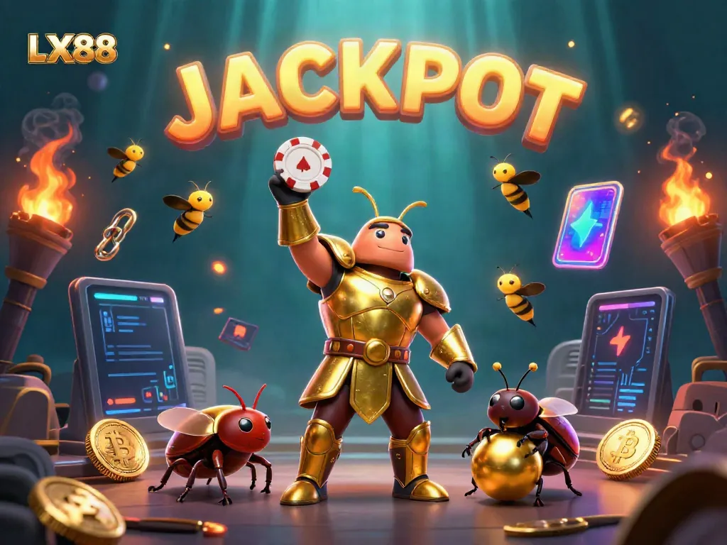 Engage with LX88's online casino excitement, where victory and excitement meet in a vibrant 3D scene.