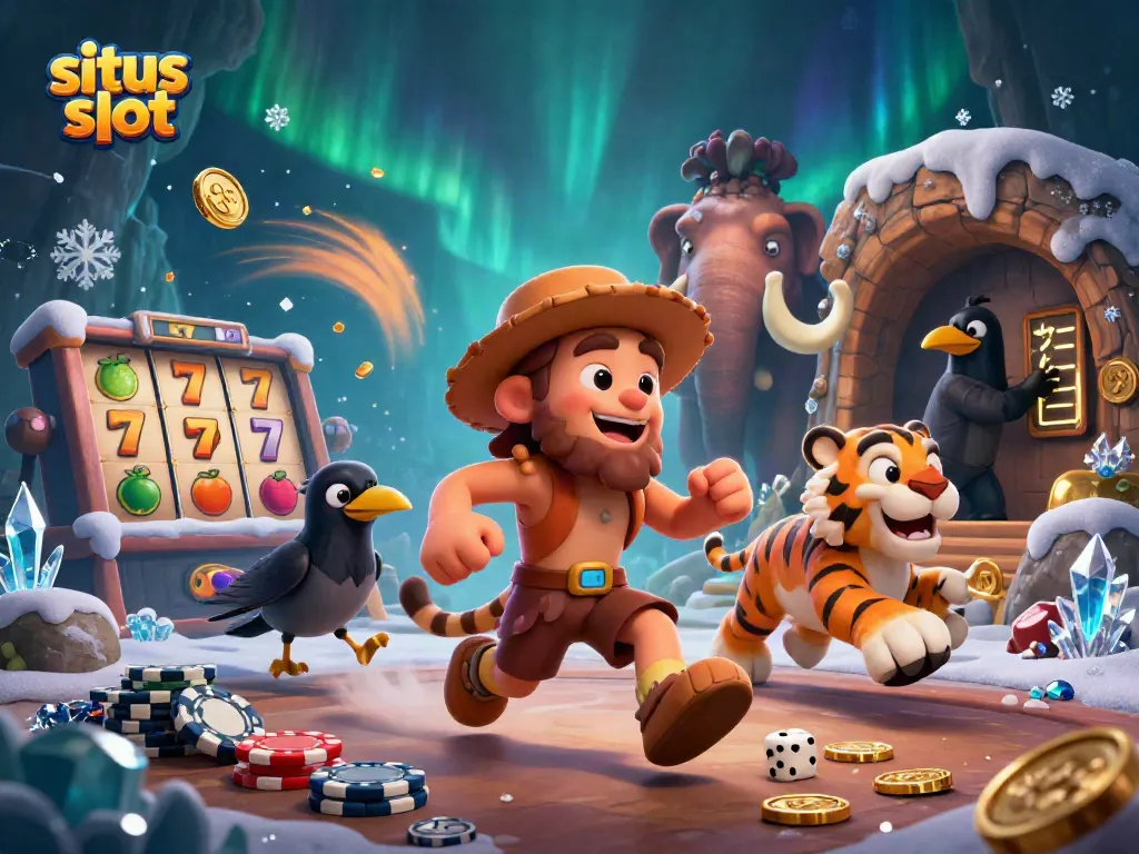 Experience thrilling action with situs slot as caveman bets on ancient slot machines.